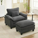 URRED Modular Sectional Sofa Comfy Cloud Couch, Modern Chenille Sofa Sleeper Deep Seat Couches with Ottoman/Pillows for Living Room (Dark Gray, 53''- Ottoman) by CozyNest Decor