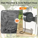 Giraffe Tools Hose Reel 1/2‘’ 78 ft, Heavy Duty Retractable Garden Hose Reel with Any Length Lock, Slow Return System, Wall Mounted and 180 Deg Swivel Bracket by GreenHaven Gardens