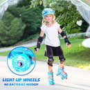 Rainbow Toddler Roller Skates - Size 4 Adjustable | Light Up Quad Skates for Girls & Boys Beginners Aged 3-12 by TinyTreasures Baby Boutique