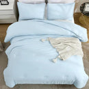 Litanika Comforters Light Blue California King Size, 3 Pieces Cal King Lightweight Solid Bedding Comforter Set, All Season Fluffy Bed Set (104x96In Comforter & 2 Pillowcases) by CozyNest Decor