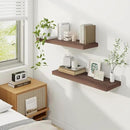 Fun Memories Floating Shelves for Wall, 30 Inch Rustic Wood Wall Mounted Shelves for Bathroom, Bedroom, Kitchen, Living Room, Deep Floating Shelves for Storage & Home Decor (Walnut, Set of 2) by CozyNest Decor