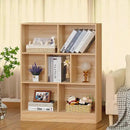 LEYAOYAO 7 Cube Bookshelf with Base,3 Tier Mid-Century Modern Natural Bookcase,Standing Wide Bookshelves Storage Organizer Shelf,Rustic Wood Display Cabinet Book Shelves for Bedroom,Living Room,Office by CozyNest Decor