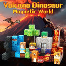 Dinosaur Magnetic Blocks,Dino Volcano World Magnet Building Toys, Sensory Montessori Toys for STEM Learning, Toddler Gift for Boys & Girls Age 3-4 4-5 6-8 by TinyTreasures Baby Boutique