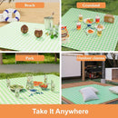 UDEAR Foldable Picnic Blanket,80"x80" Waterproof, Sandproof, Portable with Tote Bag for Beach, Park, Camping, and Travel,Green Plaid by TinyTreasures Baby Boutique