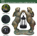 Garden Statues Rabbit with Solar Lantern, Outdoor Bunny Figurines Decorations for Patio Yard Lawn Ornaments, Gifts for Mom/Grandma Birthday Easter Housewarming by GreenHaven Gardens