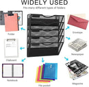 5-Tier Magnetic File Holder, No Drilling Installation File Cabinet Organizer, Black Magnetic File Organizer, Magazine Rack, Magnetic Paper Holder for Refrigerator, File Cabinets, Whiteboard by CozyNest Decor