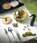 15-Piece Terrarium Kit with Live Moss – DIY Glass Globe Set with Tools, Soil, Stones & Spray Bottle – Indoor Mini Garden Gift for Plant Lovers, Home Decor & Zen Craft by GreenHaven Gardens
