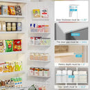Adjustable Over The Door Organizer, Hanging Door Storage with PVC Pocket and 4 Metal Baskets Wall Mount, Closet Door Organizer Behind Door Rack for Bathroom Bedroom Closet, White by CozyNest Decor