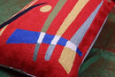 Lumbar Kandinsky Red Abstract Pillow Cover Modern Throw Pillowcase Chair Cushion Contemporary Farmhouse Pillowsham Couch Handembroidered Wool Size 14x20 by CozyNest Decor