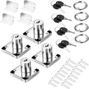4 Pack Cabinet Drawer Locks with Keys, Keyed Alike Furniture Locker Lock, 3/4" 20mm Cylinder Cam Drawer Locks Chrome-Finish Zinc Alloy, Security cam Drawer Lock for Wardrobe Dresser Mailbox by TinyTreasures Baby Boutique