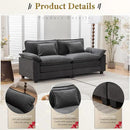 URRED Modular Sectional Sofa Comfy Cloud Couch, Modern Velvet Sofa Sleeper Deep Seat Couches with Ottoman/Pillows for Living Room (Dark Gray, 82.6'') by CozyNest Decor