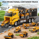 Toddler Boys Construction Truck Vehicle Toy Set with Play Mat and Die-Cast Toy Car, Transport Carrier Truck for Kids 3-5, Birthday Gifts Toys for 3-8 Year Old Boys by TinyTreasures Baby Boutique