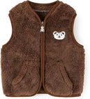 Baby Boys Girls Fleece Vest Zip Up Cute Bear Jackets Fuzzy Fall Winter Warm Clothes Newborn Outwear for Toddler Infant by TinyTreasures Baby Boutique
