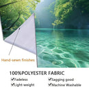 BSFHH Nature Tapestry Forest Tree Sea Cave Wall Hanging, Stream Through Rainforest Landscape Wall Art Tapestry for Bedroom Living room (Lake View, 59" × 51", Unframed) by CozyNest Decor
