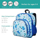 Wildkin JumpOff Jo 12-inch Kids Backpack – Lightweight, Durable Toddler Bag - Blue Dino by TinyTreasures Baby Boutique