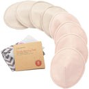 Organic Nursing Pads - 8 Washable Viscose Derived from Bamboo Breastfeeding Pads, Wash Bag, Reusable Breast Pads for Breastfeeding, Nipple Pads for Breastfeeding Essentials(Neutrals, L 4.8") by TinyTreasures Baby Boutique