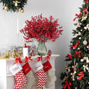 Sggvecsy 15 Pcs Babys Breath Artificial Flowers Gypsophila Bouquets Bulk Real Touch Fake Silk Flowers for Home Wedding DIY Floral Arrangement Kitchen Christmas Centerpiece Festival Decoration (Red) by CozyNest Decor