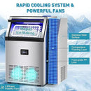 Commercial Ice Maker Machine, 175Lbs/24H with 45Lbs Storage, 55Pcs Clear Ice Cubes in 8-15Mins, Freestanding Stainless Steel Ice Machine for Home, Bar, Party, Office - Fast Ice Making & Easy to Clean by CozyNest Decor