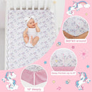 Viviland 3 Pieces Baby Bedding Set for Boy Girls, Baby Bedding Set for Newborn, Infant & Toddler - Unicorn by TinyTreasures Baby Boutique