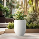 Kante 21.7" H White Concrete Tall Planter, Large Outdoor Indoor Decorative Pot with Drainage Hole and Rubber Plug, Modern Round Style for Home and Garden by GreenHaven Gardens