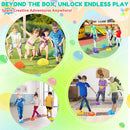 Stepping Stones for Kids, Textured Balance Pods and Adventure Floor Mats Set with Game Spinner for Kids Adults, Obstacle Course Sensory Toys Great for Indoor Outdoor Play Family Fitness Fun by TinyTreasures Baby Boutique