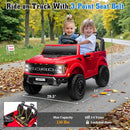 24V Ride on Car Licensed Ford F-150 Raptor, Kids Electric Car with Remote Control, LED Light/Music/MP3, Truck Bed Storage, 3-Point Seat Belt (24V, Red) by TinyTreasures Baby Boutique