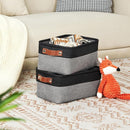 DULLEMELO Small Storage Baskets for Organizing - 11.8x7.9x5.1 inch Collapsible Storage Bins Set of 2 cloth storage bins for organizing Books and towel storage (Black&Grey) by TinyTreasures Baby Boutique