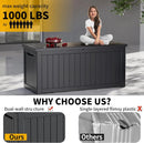 270 Gallon Waterproof Large Resin Deck Box Indoor/Outdoor Lockable Storage Container and Seating for Garden, Pool, and Patio (270 Gallon, Black) by GreenHaven Gardens