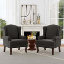 Accent Chair, High Back Upholstered Armchair with High Resilience Sponge & Wood Legs, Mid-Century Modern Comfy Single Sofa Reading Chairs for Living Room, Bedroom (Dark Grey, Set of 1) by CozyNest Decor