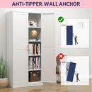 71" Storage Cabinet, Metal Pantry Cabinet, Kitchen Pantry Storage Cabinets with Doors and 4 Shelves, Cabinets for Laundry Room, Living Room, Dinning Room, Assembly Required, White by CozyNest Decor