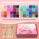 UFU 8mm Glass Beads for Jewelry Making, 1300+ Pcs 46 Colors Crackle Glass Beads Bracelet Making Kit, Round Crystal Beads for Bracelets Necklace DIY Crafts Gifts, Without Jewelry Pliers by TinyTreasures Baby Boutique