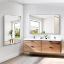 Silver Bathroom Mirror, 36x55 Inch Rectangular Deep Frame Mirror, Large Wall Mounted Bathroom Vanity Mirror Over Sink for Bedroom,Restroom, Living Room, Hangs Vertically or Horizontally by CozyNest Decor