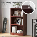 Bookshelf, Open Modern Bookshelf, 3 Shelf Bookcase with Freestanding Display Storage, Wooden Book Shelf for Bedroom, Living Room, Dinning Room, Office,Deep Brown by CozyNest Decor