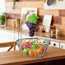 Simple Houseware Fruit Basket Bowl with Banana Tree Hanger, Chrome Finish by CozyNest Decor