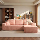 ovios 104" Cloud Sectional Couch with L-Shape Chaise,Modern Modular Sofa with Deep Seat, Upholstered Couches for Living Room Bedroom,No Assembly Required, Pink (Plush Corduroy Fabric) by CozyNest Decor