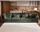 Oversized Modular Sofa, Extra Deep Cloud Corduroy Sectional Couch with Ottoman Chaise, Fluffy Chenille 4 Seater Sofa for Living Room, Villa (Basic 4 Seater, Corduroy Green) by CozyNest Decor