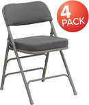 Flash Furniture Hercules Series Metal Folding Chairs with Cushioned Seat, Fabric Upholstered Event Chairs with 300-lb. Static Weight Capacity, Set of 4, Gray by GreenHaven Gardens