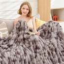 Ultra Soft Luxury Faux Fur Throw Blanket for Counch,Fuzzy Fluffy Plush Warm Cozy Elegant Wrinkled Blanket for Sofa Bedroom Living Room,（50"x60",Tie-dye Taupe） by CozyNest Decor