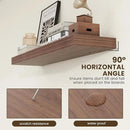 12 Inch Deep Floating Shelves, 48W x 12D Rustic Large Floating Shelves, Deep Walnut Wood Wall Shelves Set of 1 for Living Room Bathroom Laundry Room Bedroom Kitchen Home Office - Walnut by CozyNest Decor