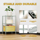 750 lbs 3-Shelf Storage Shelves Wire Shelving Unit Standing Metal Rack for Small Places Narrow Wire Rack for Bathroom, Green 13.8 D x 13.8" W x 25.5" H by CozyNest Decor