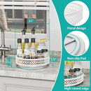 Ovicar Lazy Susan Organizer Turntable - 11 inch Rotating Spice Rack Metal Lazy Susan for Cabinet Pantry Kitchen Countertop Dining Table Cupboard Bathroom Refrigerator Vanity (11 inch White) by CozyNest Decor