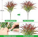 Ouddy Decor 16 Bundles Artificial Plants Outdoor Fake Grass Greenery Stems UV Resistant Faux Plastic Plants Shrubs for Autumn Home Garden Pathway Farmhouse Front Porch Harvest Thanksgiving Decor, Red by GreenHaven Gardens