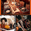 Umigy 6 Pcs Halloween Placemats 12"x18" Gothic Bat Placemats Kitchen Decoration Washable Witch Place Mats Rectangle Skull Table Mats for Halloween Dining Table Accessories(Classic) by CozyNest Decor