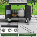 4-Burner Propane Gas BBQ Grill with Wheels, 40,000 BTU Output Stainless Steel Barbecue Grill for Backyard & Outdoor Cooking Easy Assembly, Foldable Side Tables & Spice Rack (Dark Black) by GreenHaven Gardens