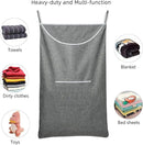 X-Large Door Hanging Hamper Bag,2 Pack Large Capacity Hanging Laundry Hamper Basket with Wide Opening Dirty Clothes Laundry Hamper Storage Bag Size 35X22inch(Grey-2Pack) by CozyNest Decor