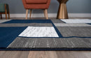 Rugshop Contemporary Modern Boxes Area Rug 6' 6" Navy (6' 6" Diameter) by TinyTreasures Baby Boutique