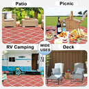 OutdoorLines Outdoor Plastic Area Rug for Patio 5x8 ft - Reversible Outside Carpet, Stain & UV Resistant RV Mats, Straw Rug for Camping, Deck Garden, Porch and Balcony, Moroccan/Orange & Light Grey by GreenHaven Gardens