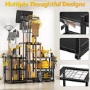 42" H Large Garden Tool Organizer, Holds Up to 86 Tools, Heavy Duty Yard Tool Organizer for Garage, 61“ Wide Lawn Freestanding Tool Storage Rack for Outdoor Shed Tool Rake, Shovel, Brooms by GreenHaven Gardens