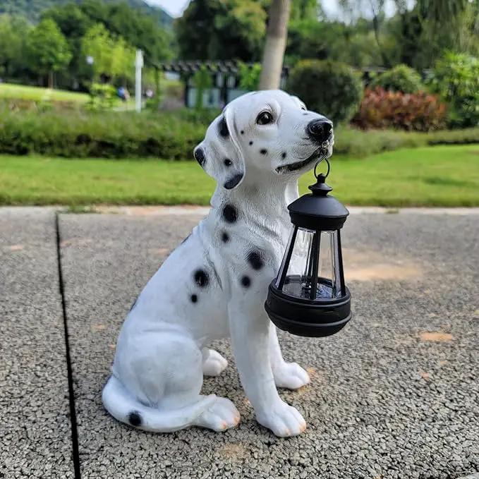 Garden Statues Dog Solar Hanging Light, Courtyard Resin Simulated Handicraft Dog Statue Ornament, Garden Yard Entrance Decoration., photo 7 of 7