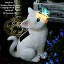 Cat Garden Figurines Outdoor Decor Solar Statue with LED Lights for Patio Lawn Yard Art Decoration Housewarming Garden Gift by GreenHaven Gardens